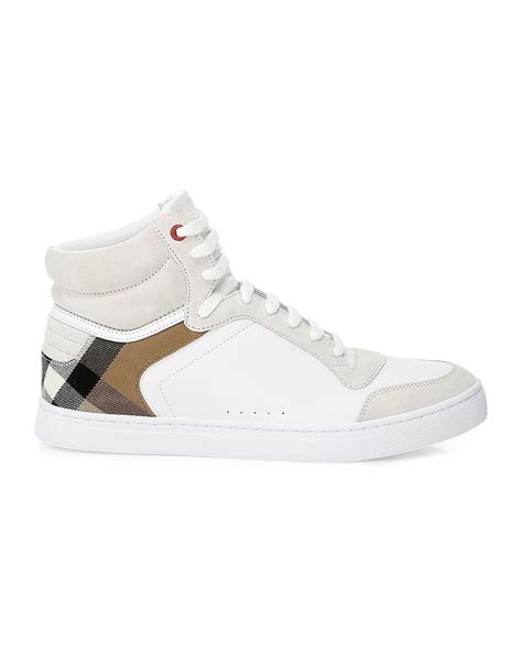 burberry men white sneakers sale|burberry reeth high top sneakers.